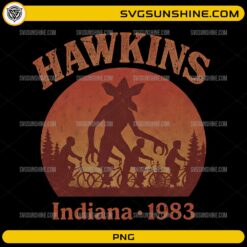 Hawkins Indiana 1983 PNG retro Stranger Things monster design