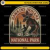 Hawkins Indiana National Park PNG vintage Demogorgon Stranger Things badge design