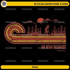 Hawkins Indiana PNG retro Stranger Things style design