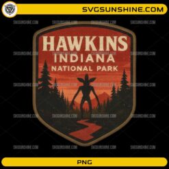 Hawkins Indiana PNG Stranger Things national park badge design