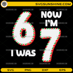 I Was 6 Now Im 7 Christmas SVG candy cane birthday design