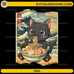 Kawaii Black Cat Ramen PNG cute Japanese cat noodle art