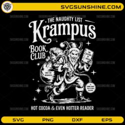 Krampus Book Club SVG PNG Funny Naughty List Christmas Design