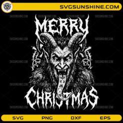 Krampus Merry Christmas SVG PNG Horror Metal Christmas Design