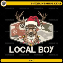 Local Boy Deer Christmas PNG Camo Southern Holiday Design