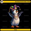 Mardi Gras Penguin PNG with jester hat and carnival beads