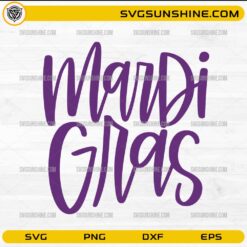 Mardi Gras SVG PNG purple hand-lettered design for Cricut and Silhouette