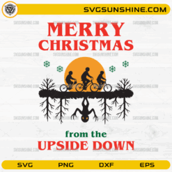 Merry Christmas From The Upside Down SVG Stranger Things Christmas design