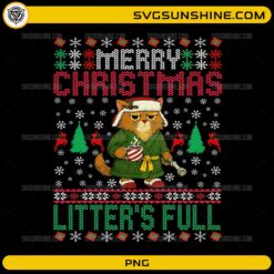 Merry Christmas Litter Is Full PNG funny cat Christmas Vacation ugly sweater