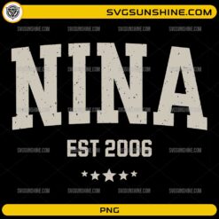 Nina Est 2006 vintage name PNG printable design