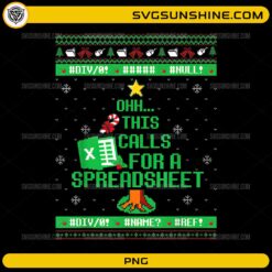 Oh This Calls For A Spreadsheet PNG funny spreadsheet ugly Christmas sweater