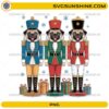 Pug Dog Nutcracker Christmas PNG Cute Dog Nutcracker Trio Design