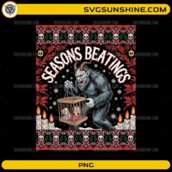 Seasons Beatings PNG Krampus dark Christmas ugly sweater design