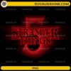 Stranger Things 5 red neon logo PNG for digital download
