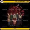 Stranger Things Season 5 PNG with Eleven Mike Will Dustin Lucas and Demogorgon design
