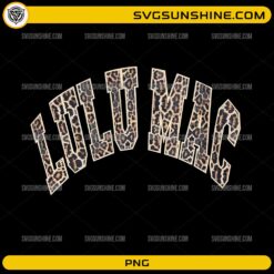 Lulu Mac Leopard PNGL Arched College Font Lulu Mac Cut File, School Spirit PNG DXF EPS