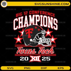 Texas Tech Big 12 Conference Champions 2025 SVG PNG Red Raiders football design