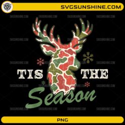 Tis The Season Deer PNG Christmas Camo Reindeer Design