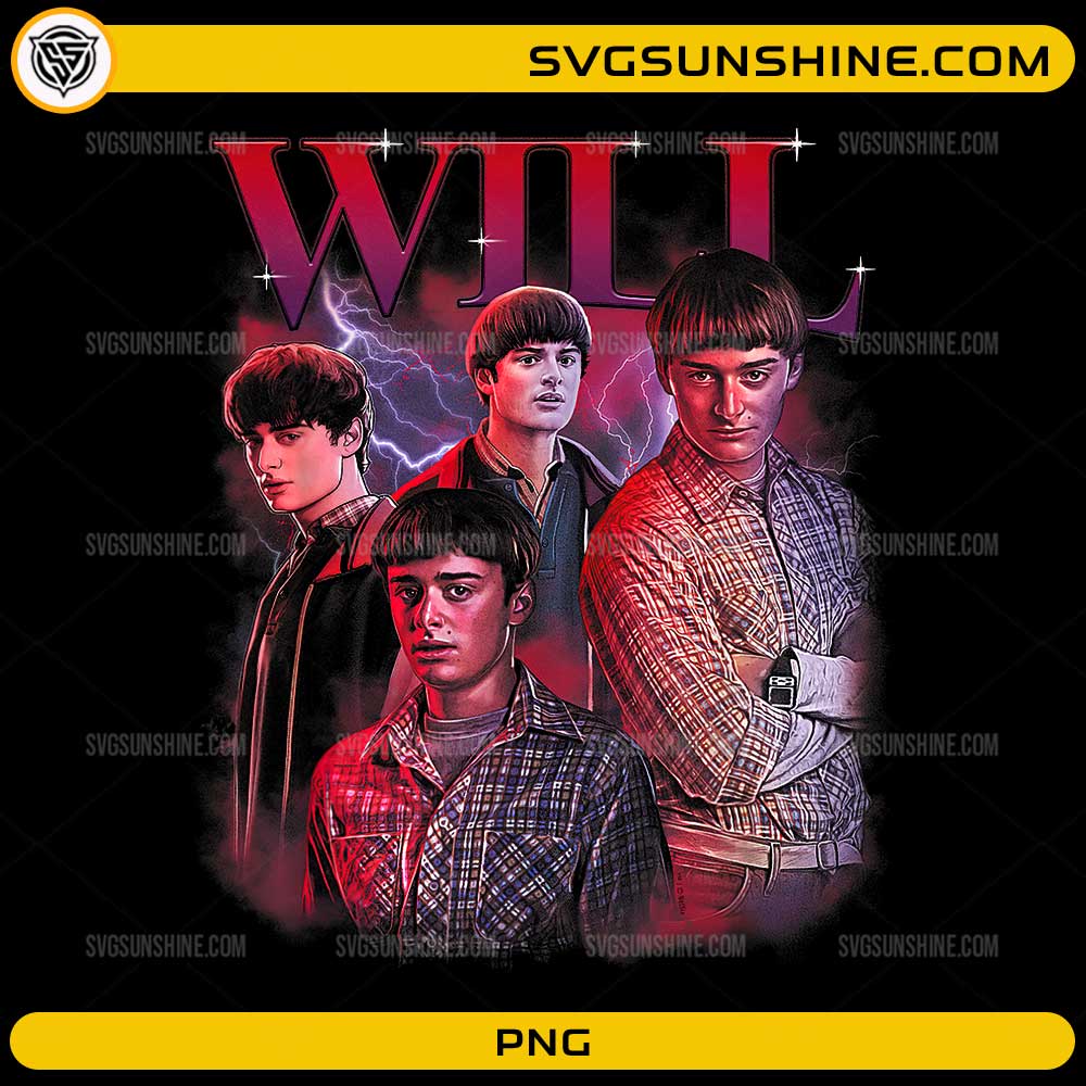 Will Byers Stranger Things PNG retro sci-fi fan art design