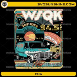 WSQK Hawkins New Hitmaker PNG retro Stranger Things radio van design