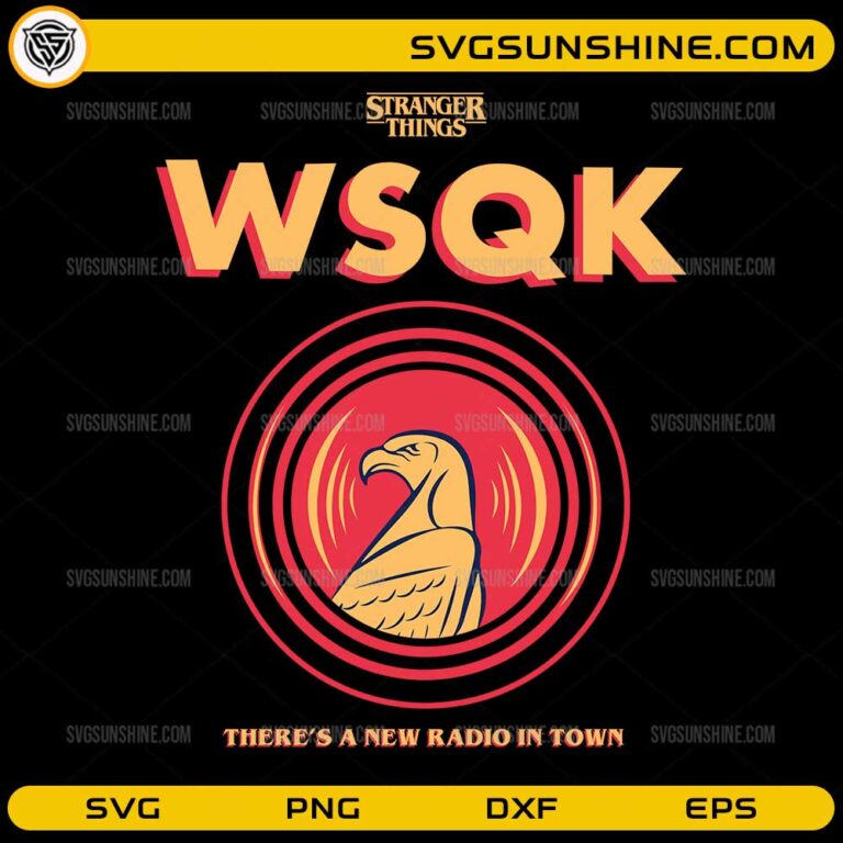WSQK Radio Stranger Things SVG PNG | Hawkins WSQK Logo SVG Cut File