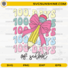 100 Days of School coquette bow pencil SVG for girls school celebration