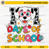 101 Days of School Dalmatian puppy SVG with colorful school graphics