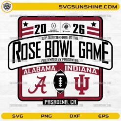 2026 Rose Bowl Game SVG Alabama vs Indiana football design