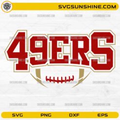 49ers SVG Football Design with varsity lettering and football graphic