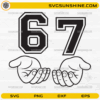 67 hands SVG number 67 hand gesture design