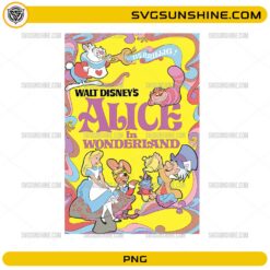 Alice in Wonderland Vintage Poster PNG | Retro Disney Wall Art Printable