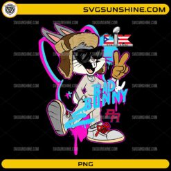 Bad Bunny Benito Bowl PNG design with cartoon bunny and graffiti style