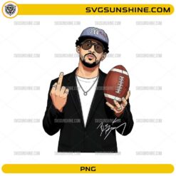 Bad Bunny Middle Finger Football PNG fan art design