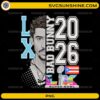 Bad Bunny Super Bowl 2026 PNG design with Puerto Rico flag and trophy