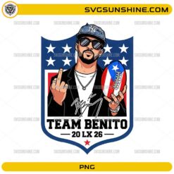 Bad Bunny Team Benito 2026 PNG football shield fan art