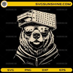 Bear Cheese Grater Hat SVG retro bear meme vector design