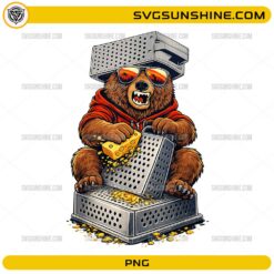 Cheese Grater Bear PNG funny bear grating cheese meme design
