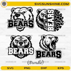 Chicago Bears bear head SVG set aggressive football designs