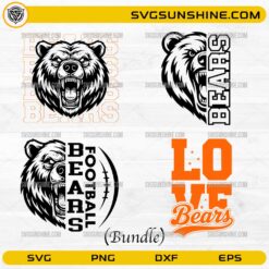 Chicago Bears football SVG bundle bear mascot designs