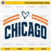 Chicago Bears football SVG Chicago word art with heart