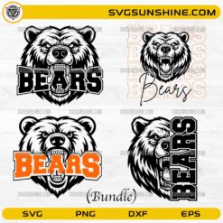 Chicago Bears mascot SVG bundle bear head football designs