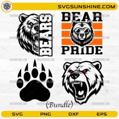 Chicago Bears Pride SVG bundle bear mascot and paw designs