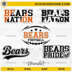 Chicago Bears typography SVG bundle Bears Nation football designs