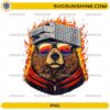 Fire Bear Cheese Grater Hat PNG flaming bear meme design