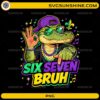 Gator Mardi Gras Six Seven Bruh PNG cool alligator carnival design