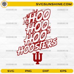 Hoo Hoo Hoo Hoosiers SVG with IU logo varsity design