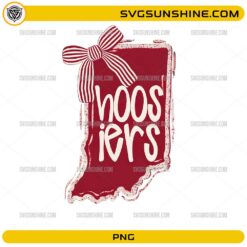 Hoosiers Indiana State PNG with cute bow design