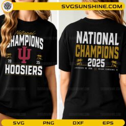 Indiana Hoosier National Champions 2025 SVG on t-shirt mockup