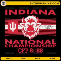 Indiana National Championship CFP 2026 SVG football design