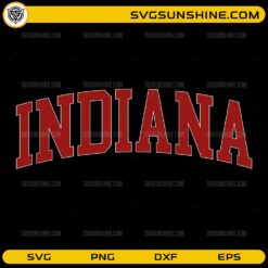 Indiana SVG File &ndash; Varsity College Style Indiana Cut File PNG DXF EPS